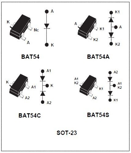 Pezzi bat54s doppio diodo - bat54s,
